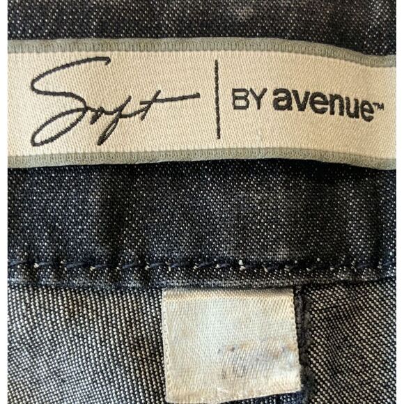 Soft By Avenue Womens Black Wide Leg Denim Pants Sz 16 Coastal Cowgirl Academia - Picture 12 of 16